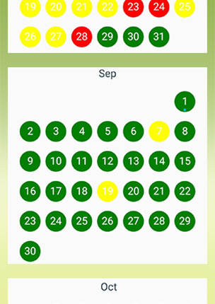 FaceFormer App - Kalender (Screenshot)